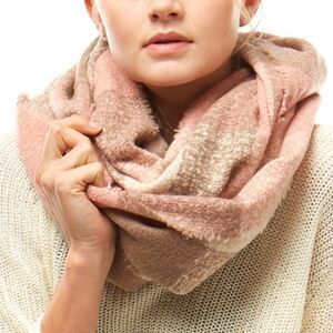 Pink Plaid Winter Scarf
